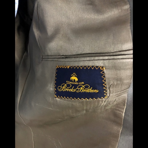 Brooks Brothers Men 2 Button Blazer 43L Gray Olive - Picture 5 of 7